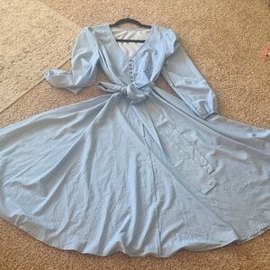 Elegant Blue Women's Dress